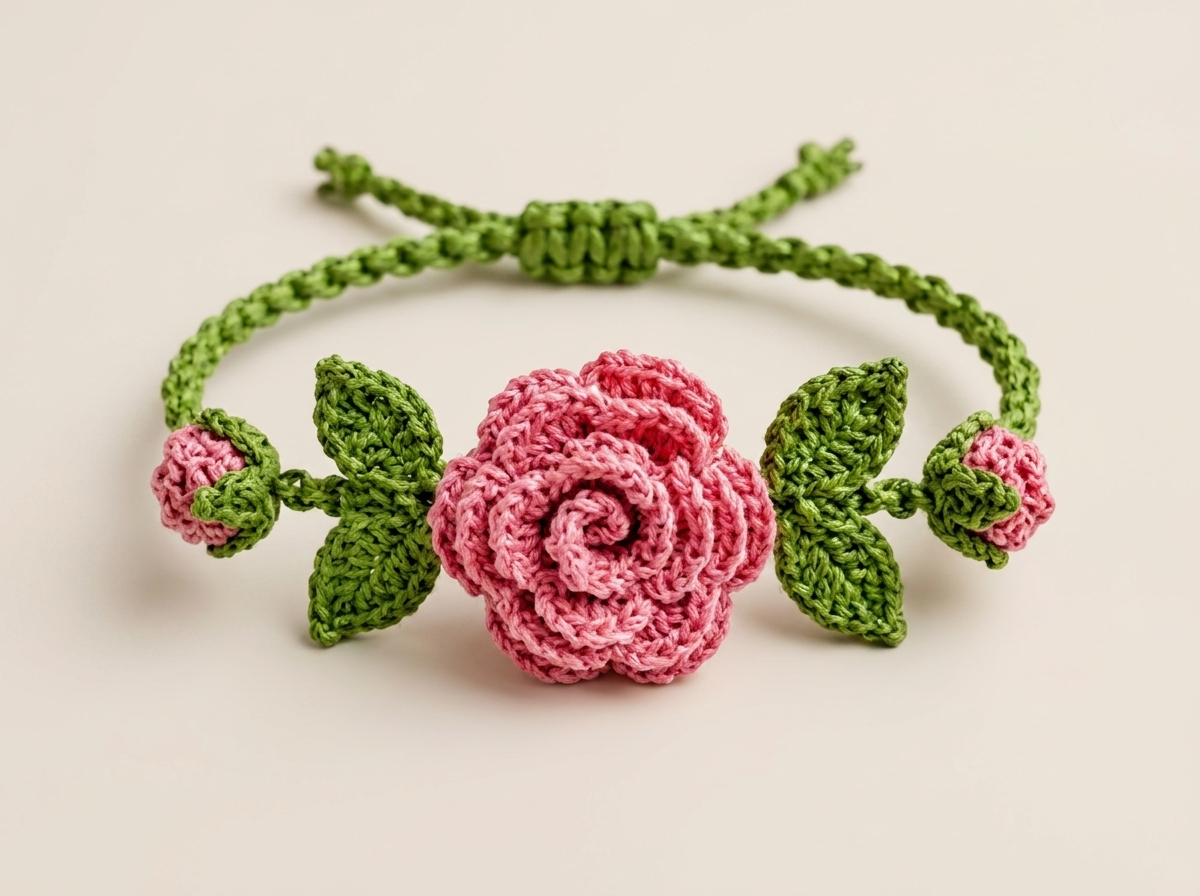 Crochet Flower Bracelet