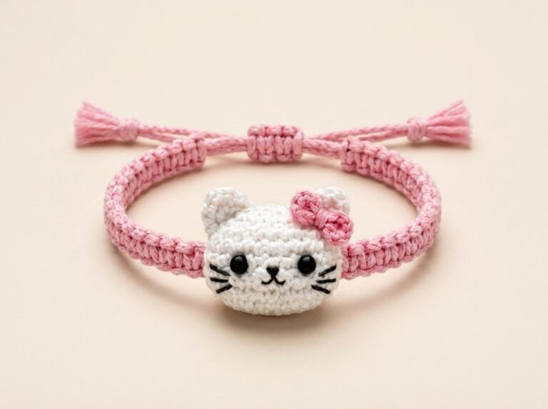 Crochet Kitty Bracelet