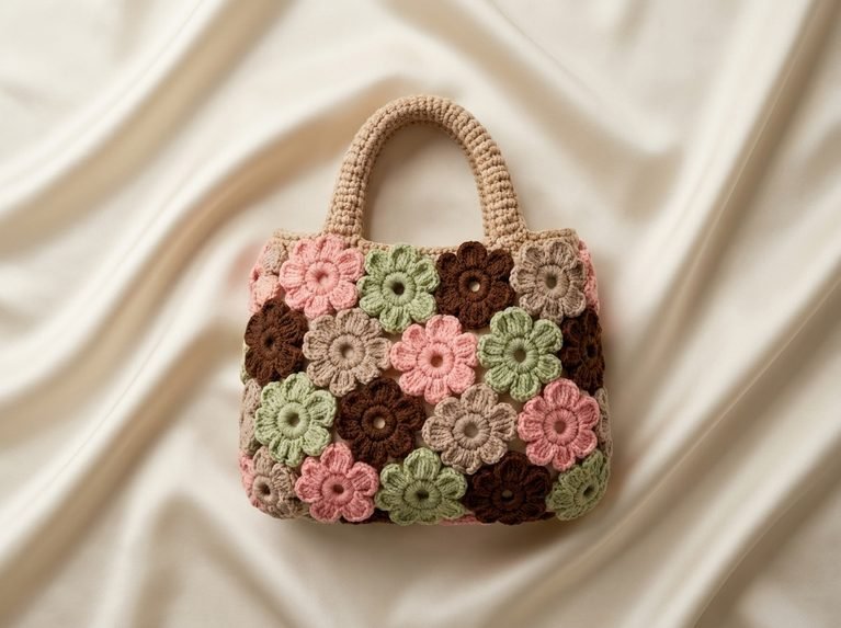 crochet flower bag