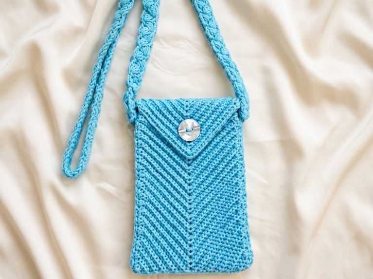 Blue Crochet Sling Bag