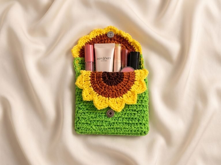 hcrochet sunflower purse