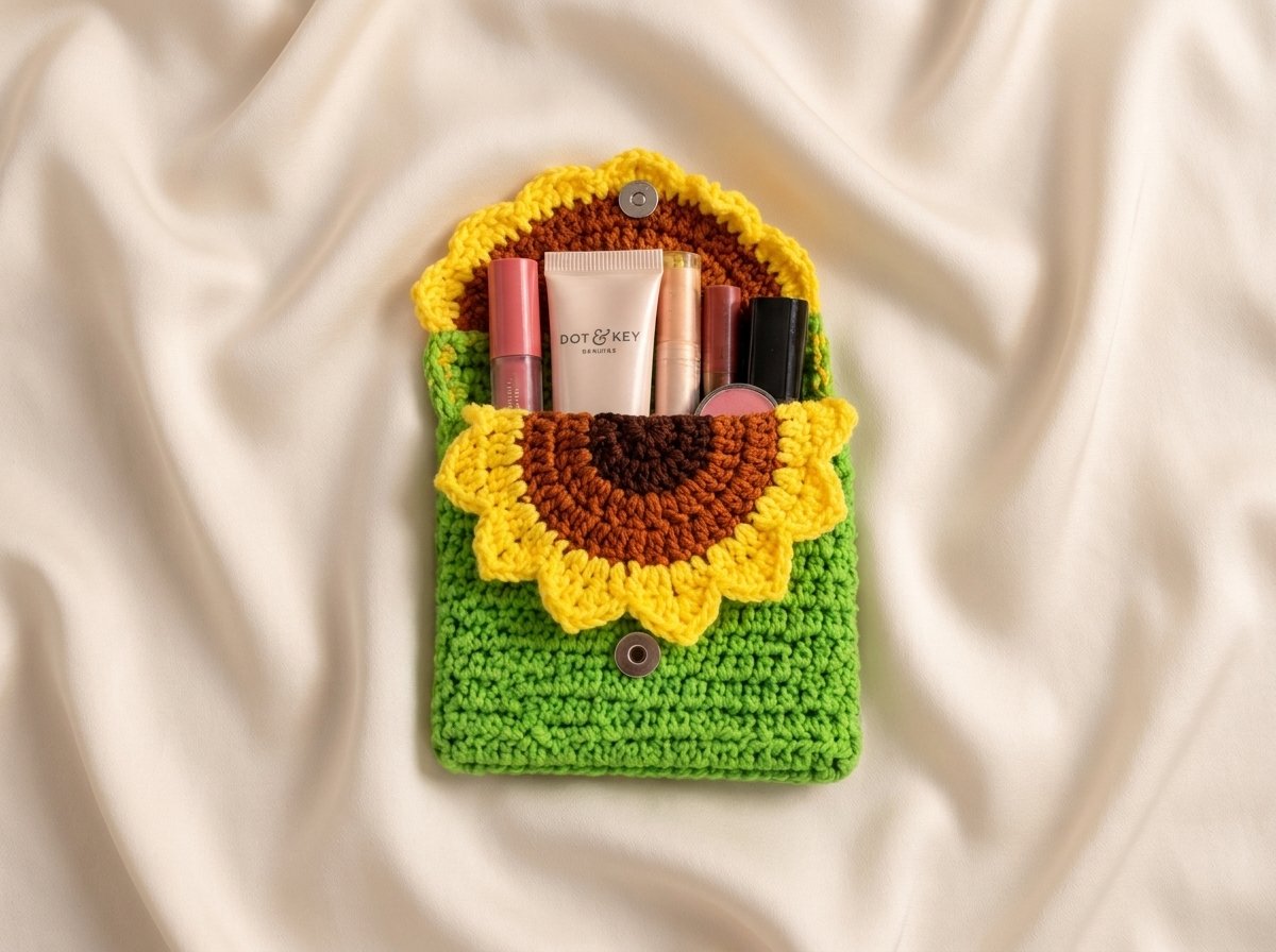 hcrochet sunflower purse