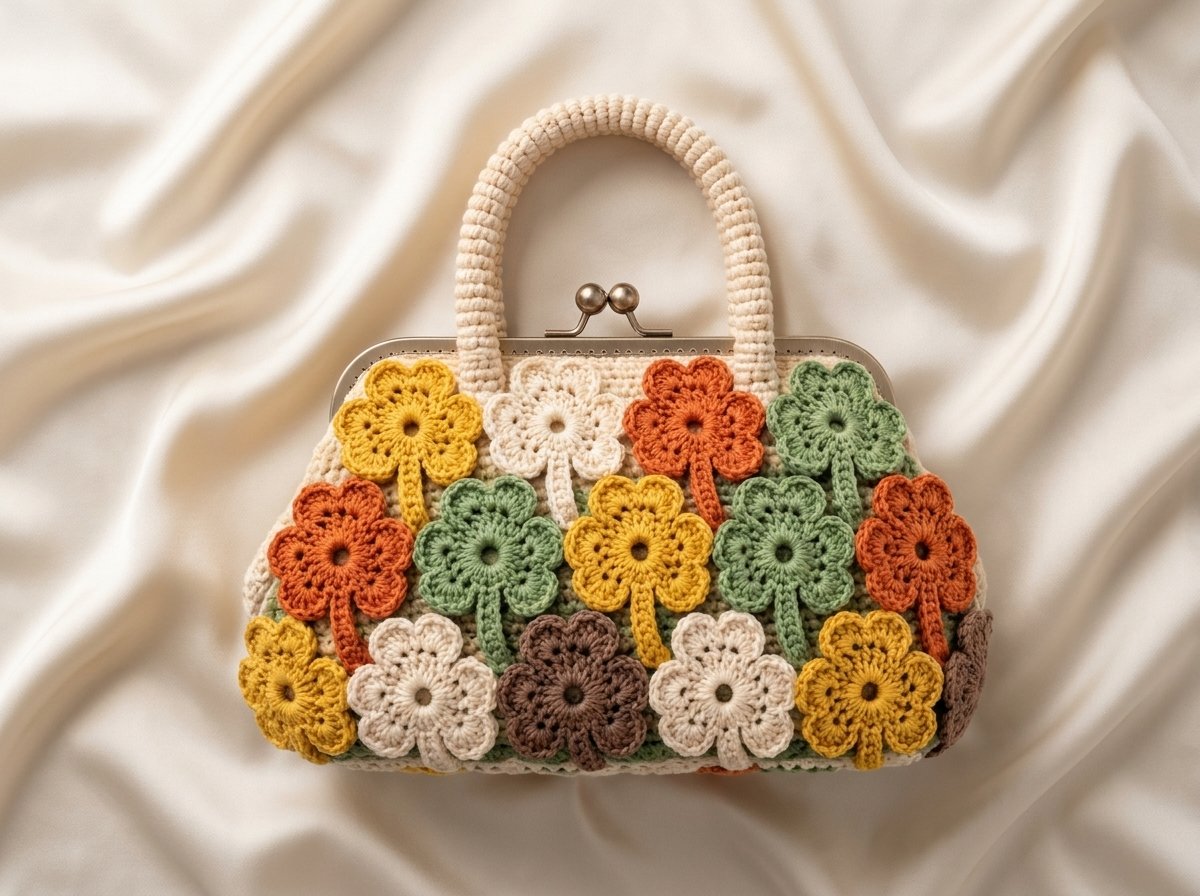 crochet flower motif bag