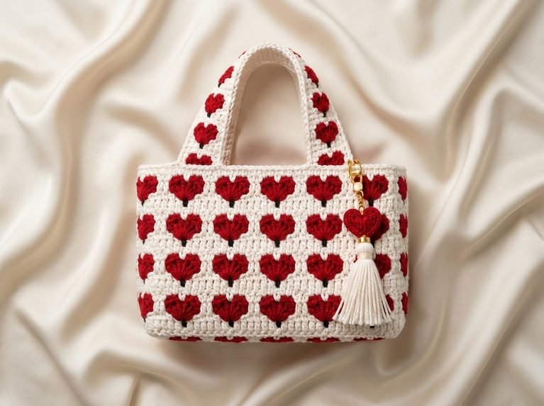 Crochet Heart Bag