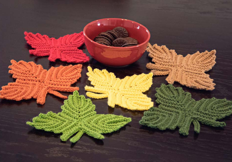 Canadian Maple Leaf Crochet Coasters