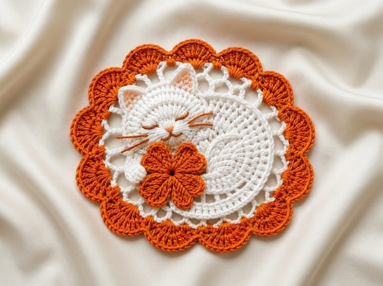 crochet sleeping cat