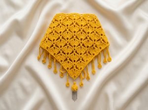 Golden Crochet Triangle Bandana
