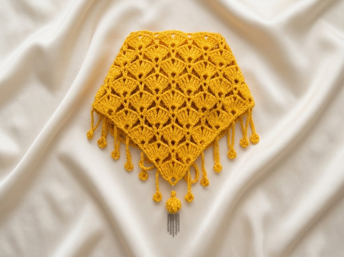 Golden Crochet Triangle Bandana