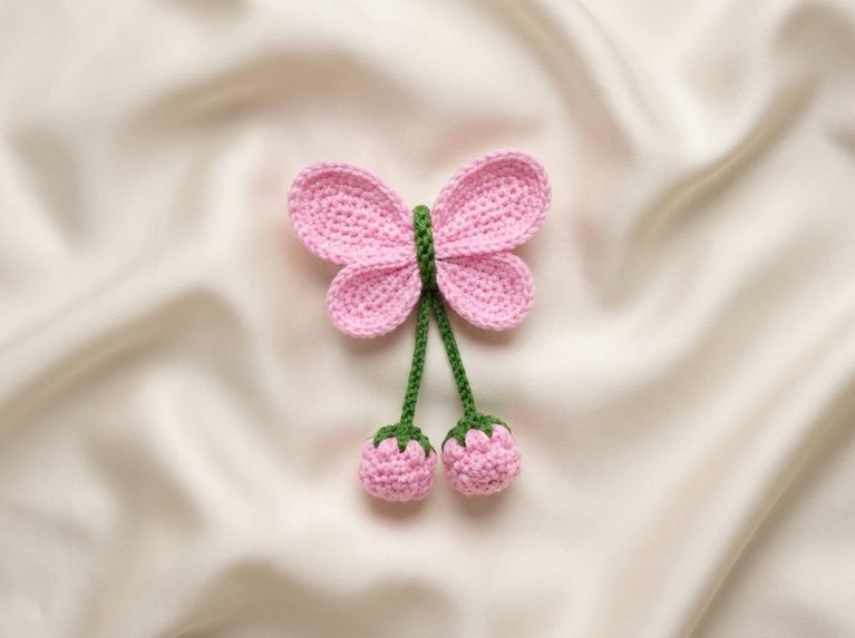 Pink Crochet Butterfly